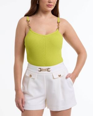 Bebe Hardware Strap Sweater Cami - Green