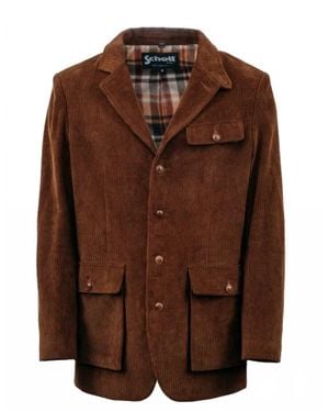Schott Nyc Corduroy Weekender Blazer - Brown