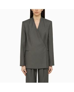 Loulou de Saison Sandyato Single-Breasted Blazer - Gray