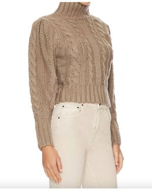 Astr Haisley Cable Knit Turtleneck Sweater - Natural