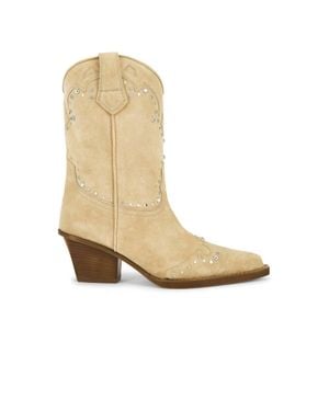 Paris Texas Janice Suede Cowboy Boots - White