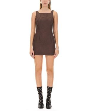 Marine Serre Sustainable Slim Fit Mini Dress - Brown