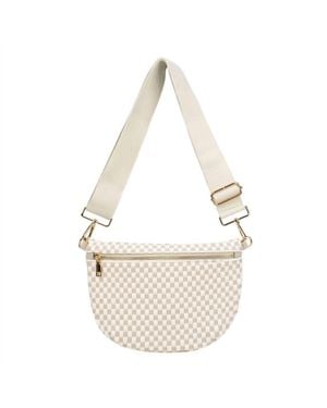 Babs+Birdie Fiona Checkered Woven Bum Bag - Metallic