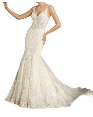 Mori Lee Maggie Sculptured Embroidered Gown - White