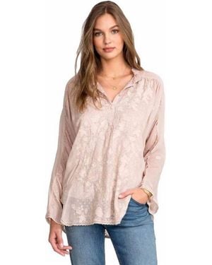 Johnny Was Carine Embroidered Blouse - Pink