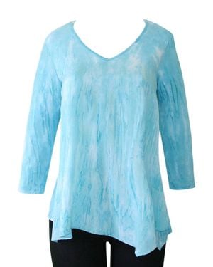 Impulse California Hand Dyed Chiffon Overlay Top - Blue