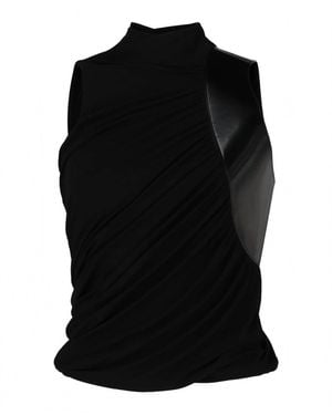 Ferragamo Paneled Draped Top - Black