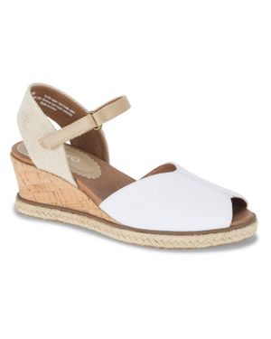 BareTraps Odetta Textured Slingack Wedge Sandals - White