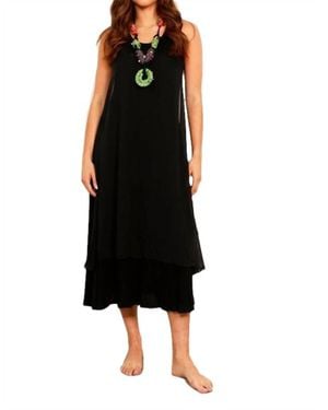 Angel Sheer Detail Maxi Dress - Black