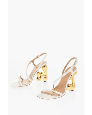 JW Anderson J. W.Anderson Leather Letter Sandals With Statement Heel 10 Cm - Metallic