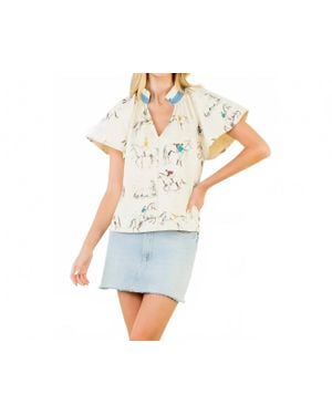 Thml Embroidery Horse Blouse - White