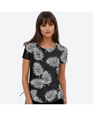 Calypsa Short Sleeve Adele Swim Top - Black