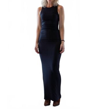 ÉTERNE Sleeveless Crewneck Maxi Dress - Blue