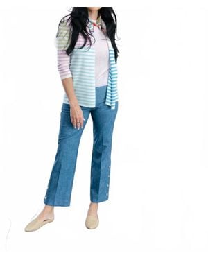 InCashmere Cashmere Stripe Cardigan - Blue