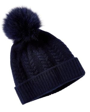 Sofiacashmere Cable Cashmere Hat - Blue