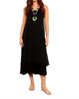Angel Sheer Detail Maxi Dress - Black