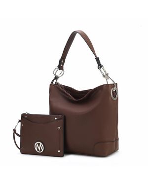 MKF Collection by Mia K Viviana 2Pcs Hobo Bag With Wristlet By Mia K - Brown