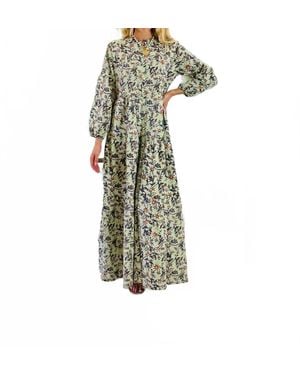 Just Darviny Boho Long Dress - Green