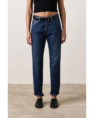 NSF Owen Mid Rise Slouchy Straight Jean - Blue