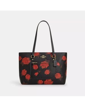COACH Station Tote Bag With Floral Print - Red