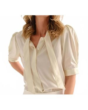 Cartolina Nantucket Short Sleeve Blouse - Natural
