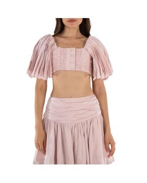 Aje. Aje Blush Cari Ruched Crop Top - Pink