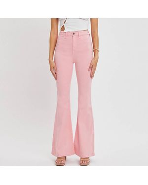 cello Jael High Rise Flare Jeans - Pink