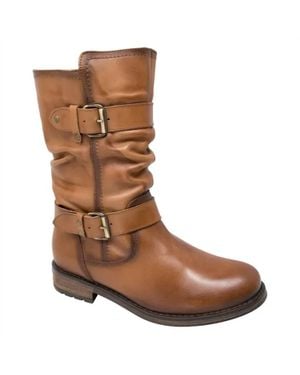 Eric Michael Noelle Strappy Mid Calf Biker Boot - Brown