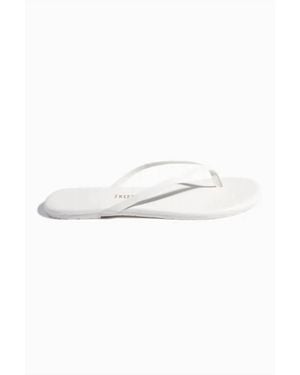 TKEES Lily Solid Flip Flops - White