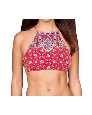 Nanette Lepore High Neck Bikini Top - Red