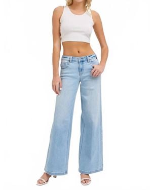 cello Low Rise Wide Leg Jeans - Blue