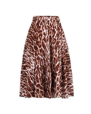 Samantha Sung Dior Leopard Aster Skirt W/ Yoke - Multicolor