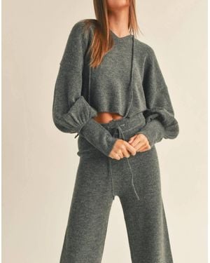 Miou Muse Ribbed Hoodie - Green