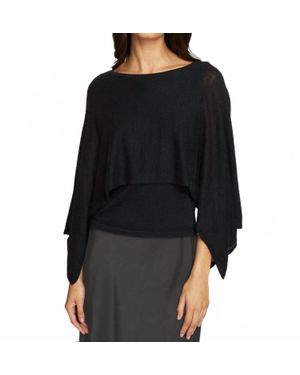 Autumn Cashmere Layered Capelet Top - Black