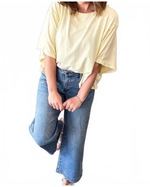 Rae Mode Oversized Short Sleeve Top - Blue