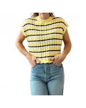Olivaceous Laci Sweater Top - Yellow