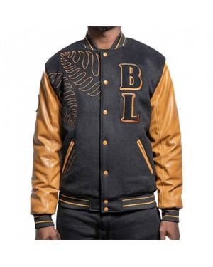 Black Leaf Successful Mindset Bomber Jacket - Black
