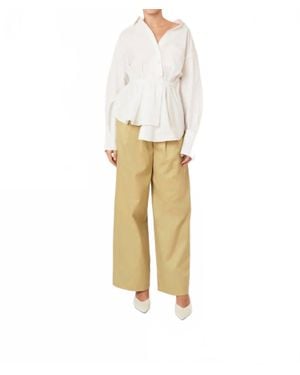 Rosie Assoulin Falling Off The Shoulder Shirt - Natural