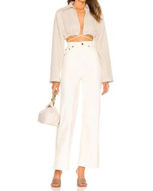 Misha Julio High Rise Wide Leg Pant - White