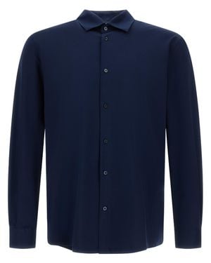 Herno Long-Sleeve Shirt With Classic Collar - Blue