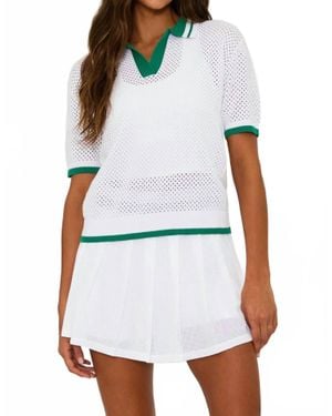 Beach Riot Giana Ribbed Collar Top - White