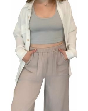 GRADE & GATHER Coastal Cotton Gauze Pants - Gray