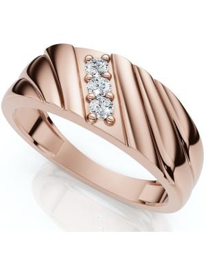 Pompeii3 Diamond Three Stone Polished Wedding Ring Lab Grown - Natural