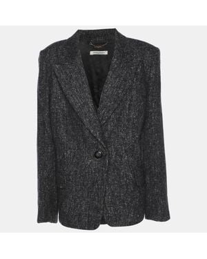 Marina Rinaldi Tweed Single Breasted Blazer - Black