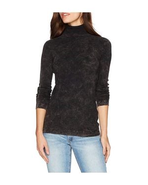 Three Dots Heritage Knit Rocker Tight Long Shirt - Black