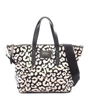 Jimmy Choo Candice Nylon Leather Tote Bag - Black