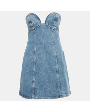 Magda Butrym Denim Strapless Mini Dress - Blue