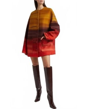 Ulla Johnson Ambrose Wool Melton Coat - Red