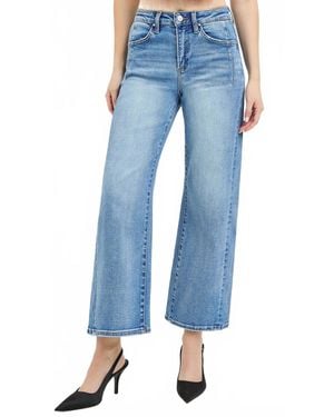 Risen High Rise Slouchy Crop Wide Leg Jeans - Blue