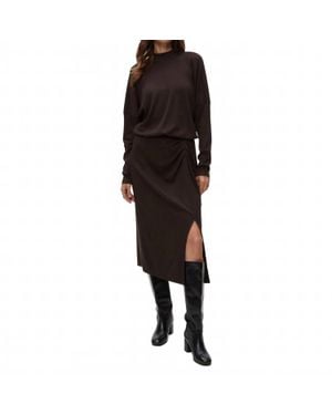 Michael Stars Lila Blouson Midi Dress - Black